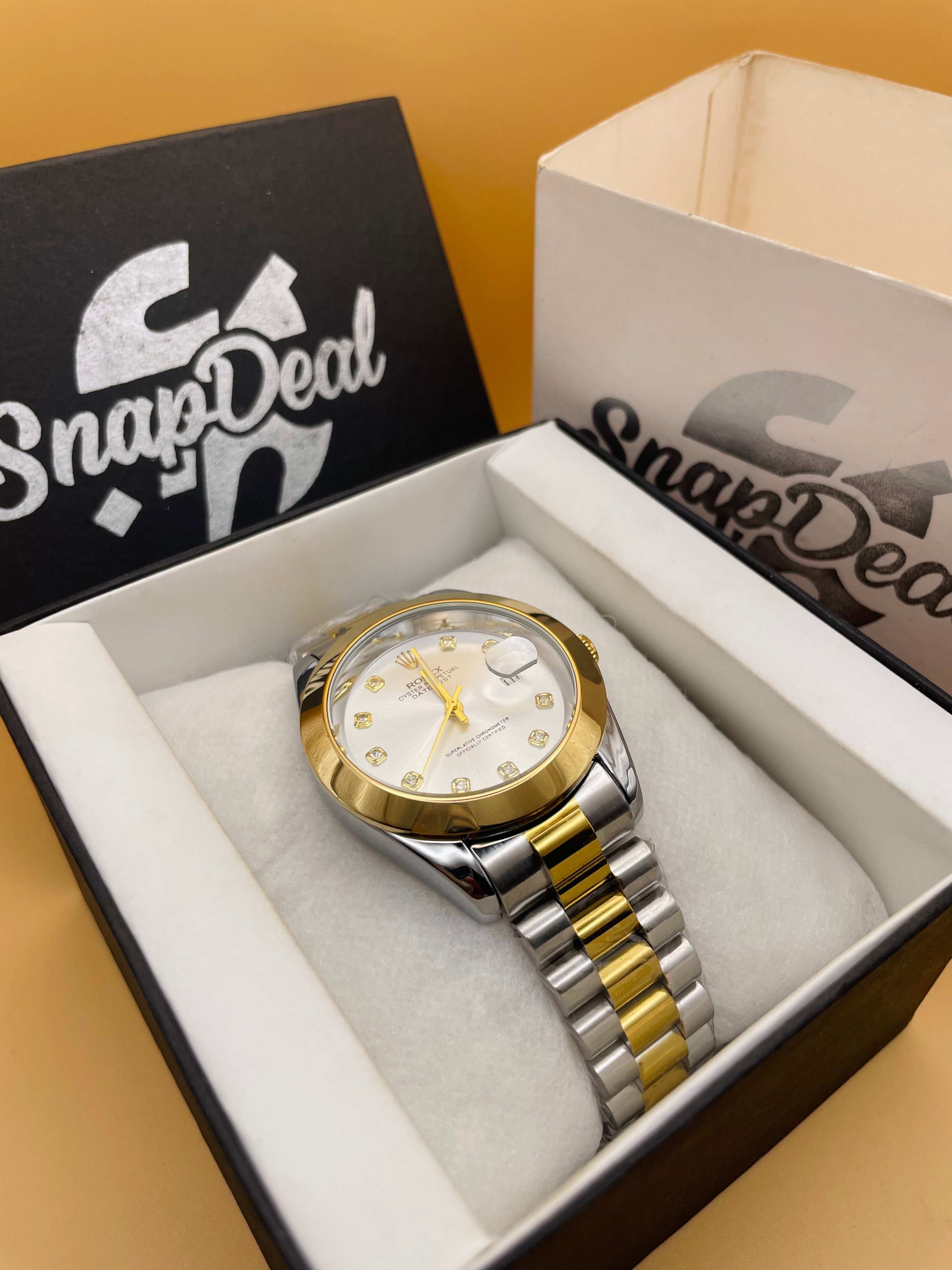 RLX Golden-Silver with (White Dial)