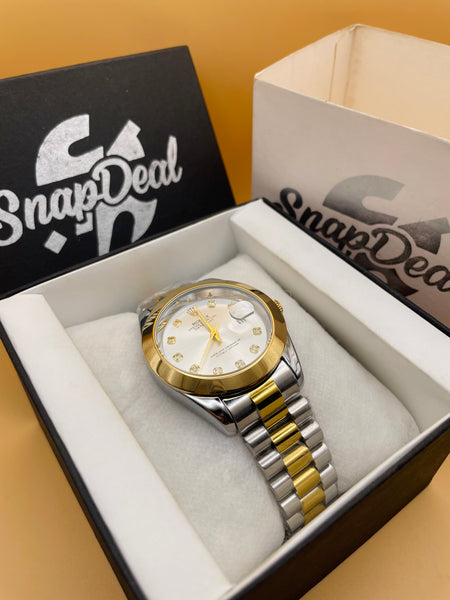 RLX Golden-Silver with (White Dial)