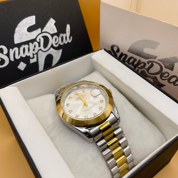 RLX Golden-Silver with (White Dial)
