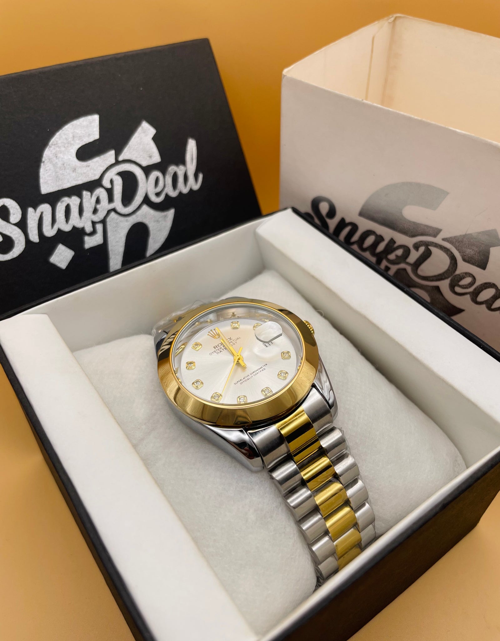 RLX Golden-Silver with (White Dial)