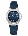 P-P Blue Leather Strap Master Lock - Dial (Blue-Silver)