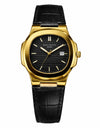 PATEK PHILLIPE Black Leather Strap Master Lock - Dial (Black-Golden)