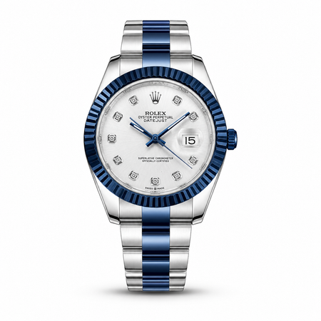 RLX Blue-Silver with (White Dial) Kangaroo