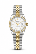 RLX Golden Silver with (White Dial) Diamonds Bezel