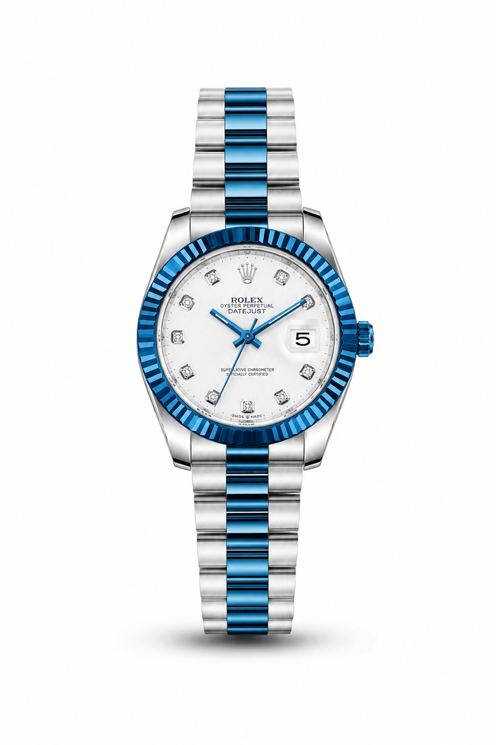 RLX Blue-Silver with (White Dial) Kangaroo
